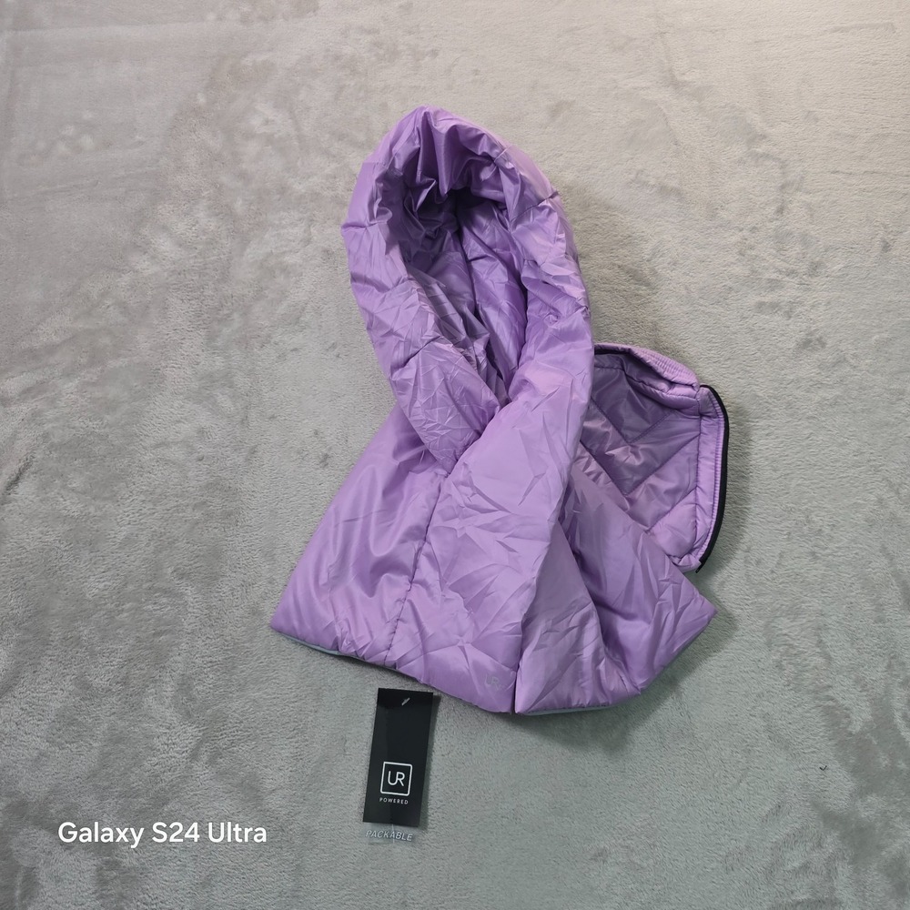 UR Powered Packable Puffer Scarf Womens One Size Purple All Weather Neck Warmer